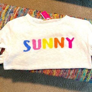 NWT Lilly Pulitzer white Danette SUNNY Sweater Size L